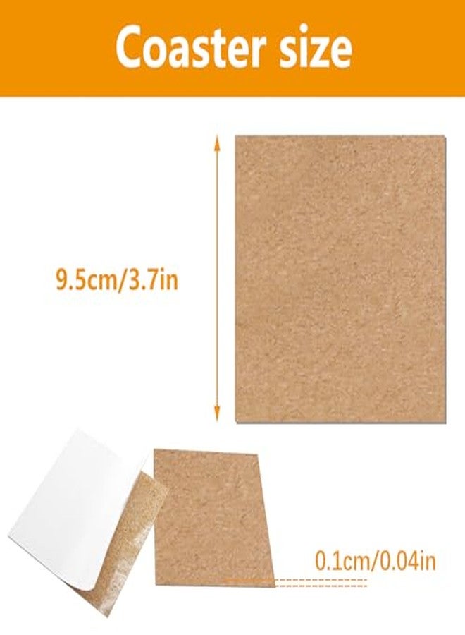 Anpuimult 150 Pcs self Adhesive Cork Coasters Bulk,4"x 4" Coaster Bottoms self Adhesive, Square Cork Mats Backing Sheets for DIY Coasters Crafts Backing Tiles Supplies - Image 2